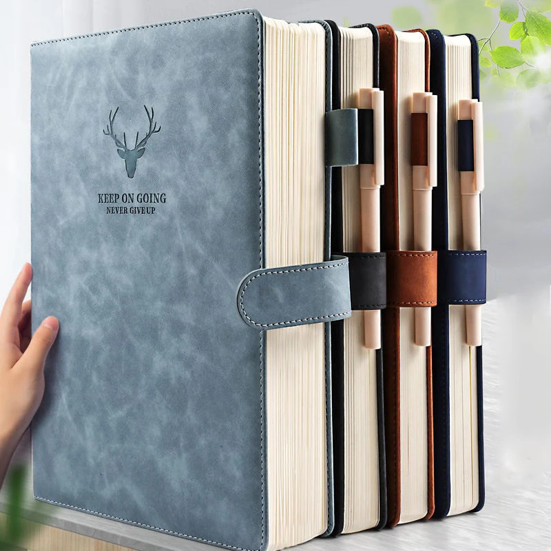 A4A5 Notebook Ultra-thick Thickened Notepad Business Soft Leather Work Meeting Record Book Office Diary Sketchbook Students Cute