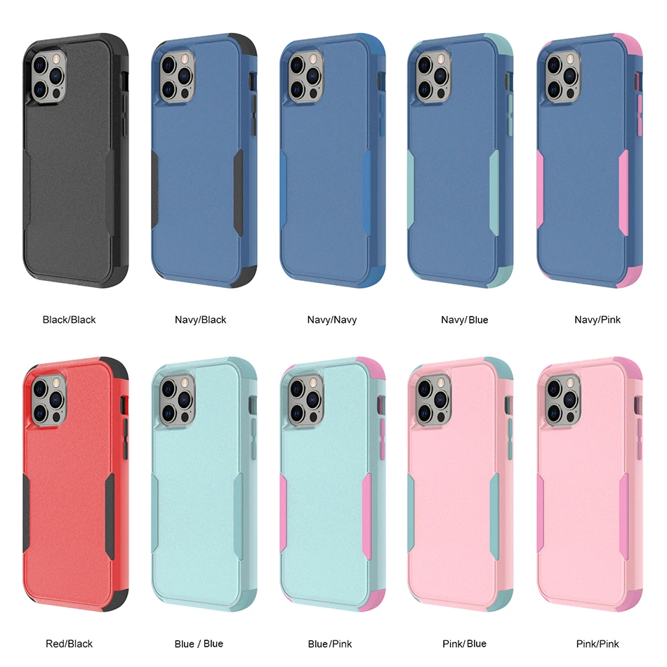 Shockproof Phone Case For iPhone 11 12 13 Pro 13Mini Solid Color Cellphone Cover For iPhone 13Pro XS Max X XR 8 7 6 Plus SE apple mag safe charger