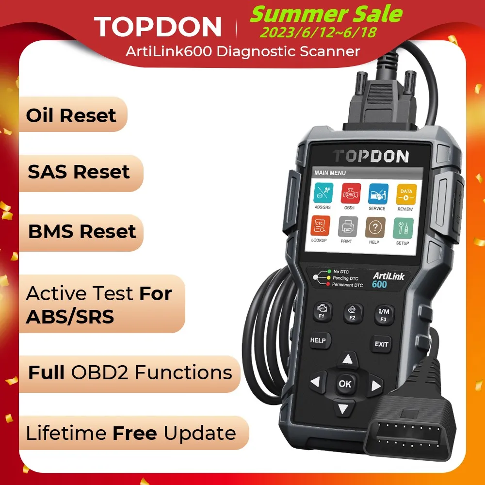 Topdon al600 obd2 scanner on board diagnostic tool code reader for