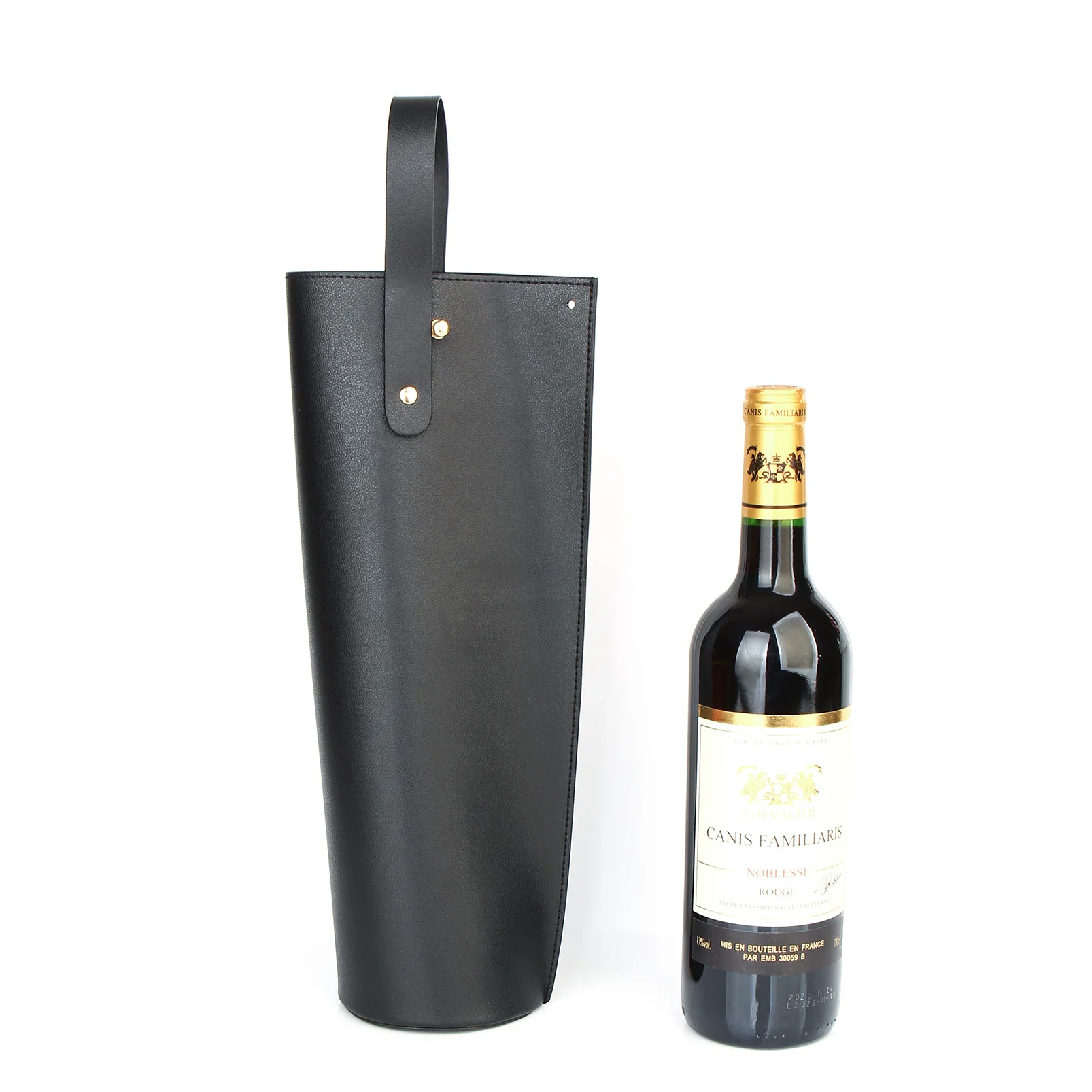 Reusable PVC Leather Wine Tote Bag, Double-Layered Wine Carrier with Handle, Luxury Gif... - SKU LWTB2216 - UGI Packaging