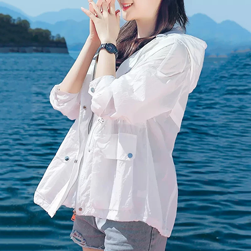 

Sun Protection Clothing Women's Summer Thin Coat 2024 New Anti-Ultraviolet Breathable Shirt Size 4XL Women's Jacket With Hooded