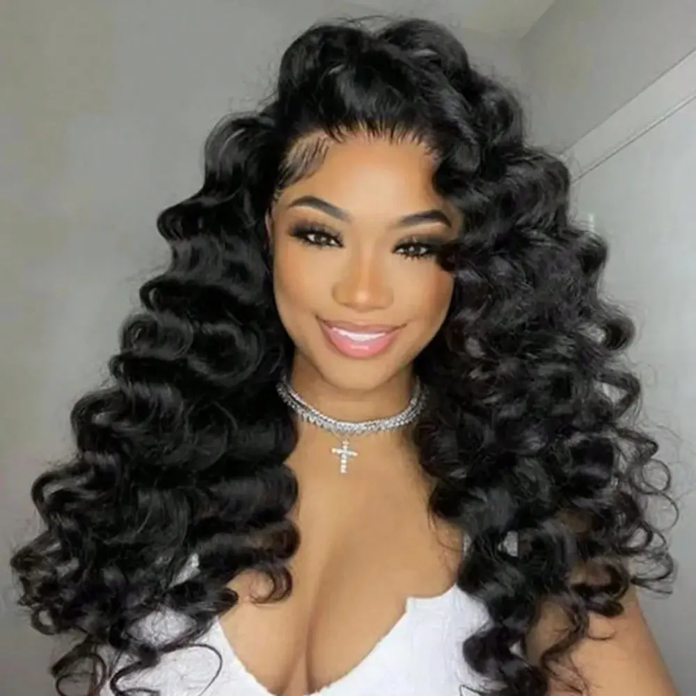 28 32 Inch 13x4 Loose Deep Wave HD Transparent Lace Frontal Wig 250% Density Pre Plucked Human Hair Wig with Baby Hair 4