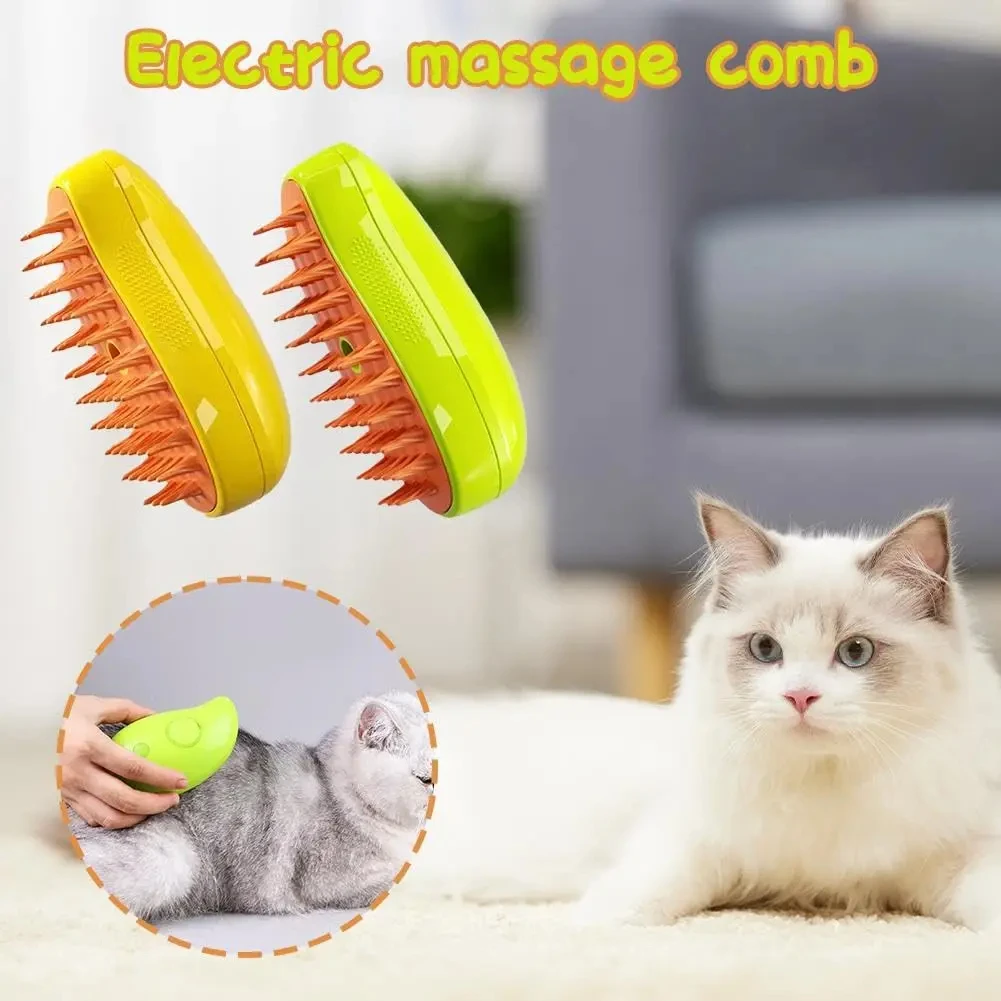 Stoom massage borstel voor katten en honden 3 in 1 spray_voghion.com