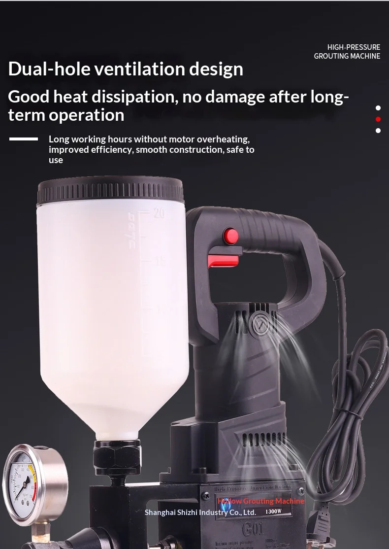 JH Professional 1300W Grouting Machine Kit for Tile Wall Marble Hollow Repair wi