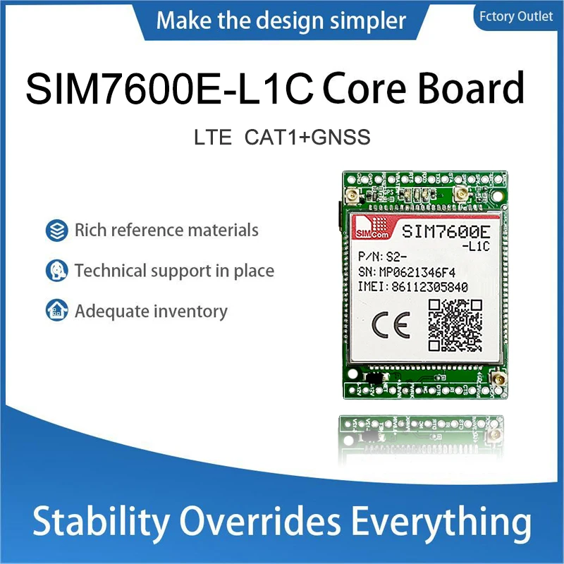 

SIMCOM SIM7600E-L1C multi-band LTE-FDD/LTE-TDD/HSPA UMTS/EDGE/GPRS/GSM Module Development Board SIM7600E-L1C LTE CAT1+GNSS