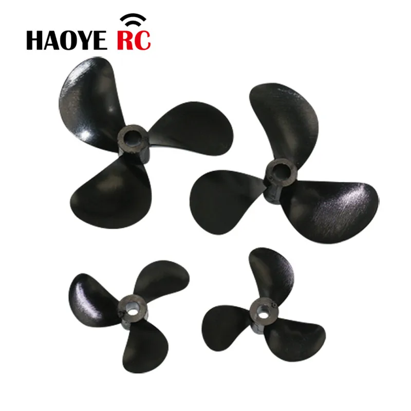 Haoye 5 Pcs DIY RC Boat Models Full Immersion 3 Blades Boat Propellers (Glossy Black) CW CCW For RC Boat Accessories
