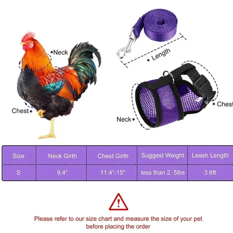 Pet Adjustable Harness Leash for Chicken Puppy Comfortable Breathable Pet Vest for Small Dogs Duck Goose Training Accessories chicken toys accessories