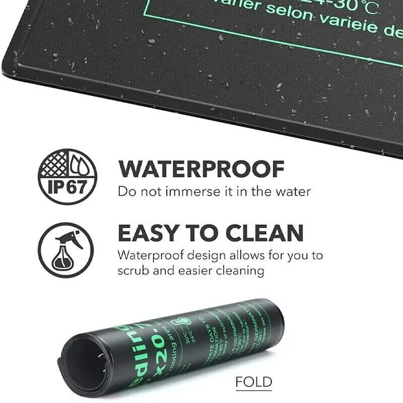 Seedling heat mat 21W Plant Growth Heating Mat IP67 Waterproof Hydroponic Heating Pads for Seed Starting,Reptile Glass Tank,Aquarium EU Plug