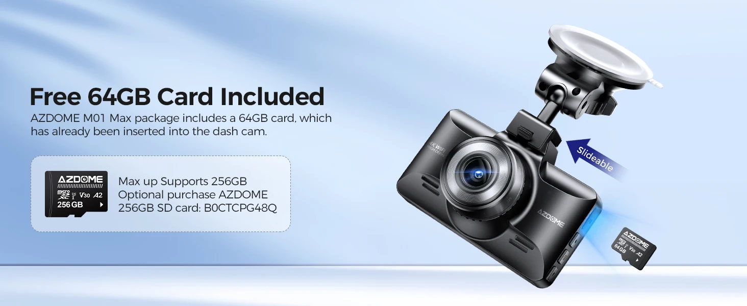 【DE Lager】AZDOME 4K Dashcam M01 Pro 3-Zoll-Bildschirm Front- und Rückkamera für Auto mit integriertem ADAS G-Sensor Auto-DVR 24H Parkmodus – Detail 3