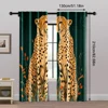 2pcs, Curtain Cloth 2D print Two lions in one Versatile 100% Polyester (without rod) Decorations Inside for Bedroom Living Room 5