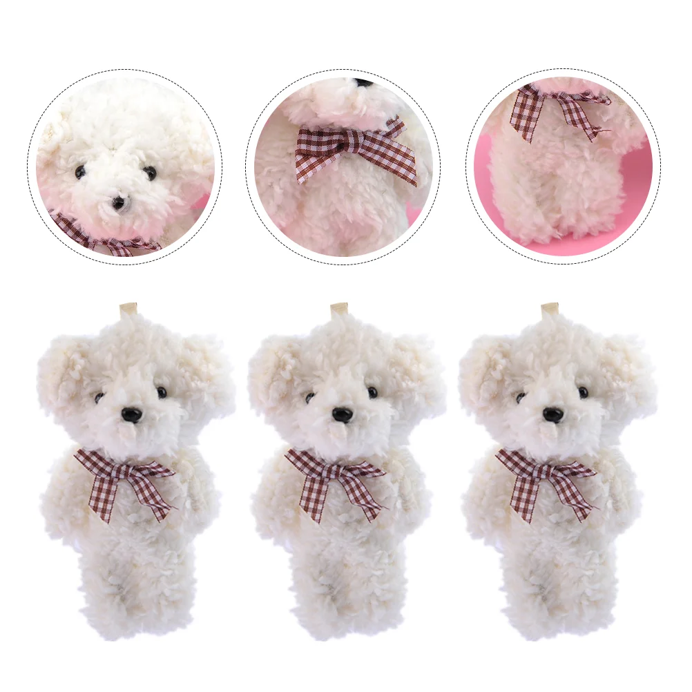 

3Pcs Plush Dog Key Chains Key Pendants Key Decorations Cartoon Key Rings