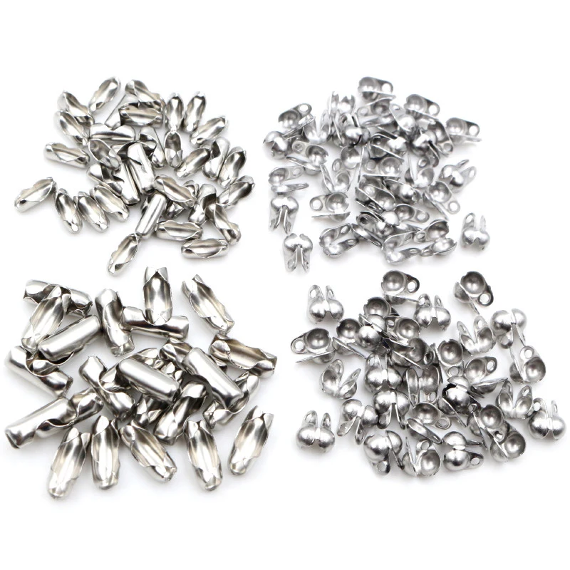 Mode 1,5 2,0 2,4 3,0mm Edelstahl Ball Kette Verschlüsse Ende Perlen Crimp Für DIY Schmuck Finden liefert