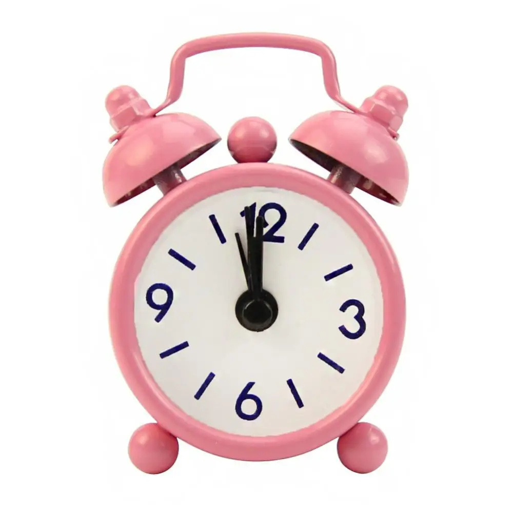 Battery Operated Analog Mini Round Bedside Desk Alarm Clock Desktop clock table clock mini desk clock