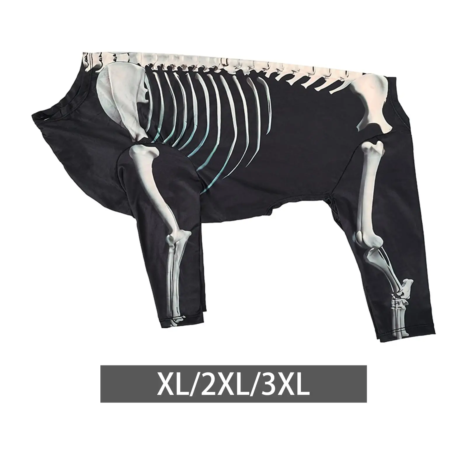 Halloween Skeleton Dog Costume, Apparel Clothes Decorative Jumpsuit Halloween