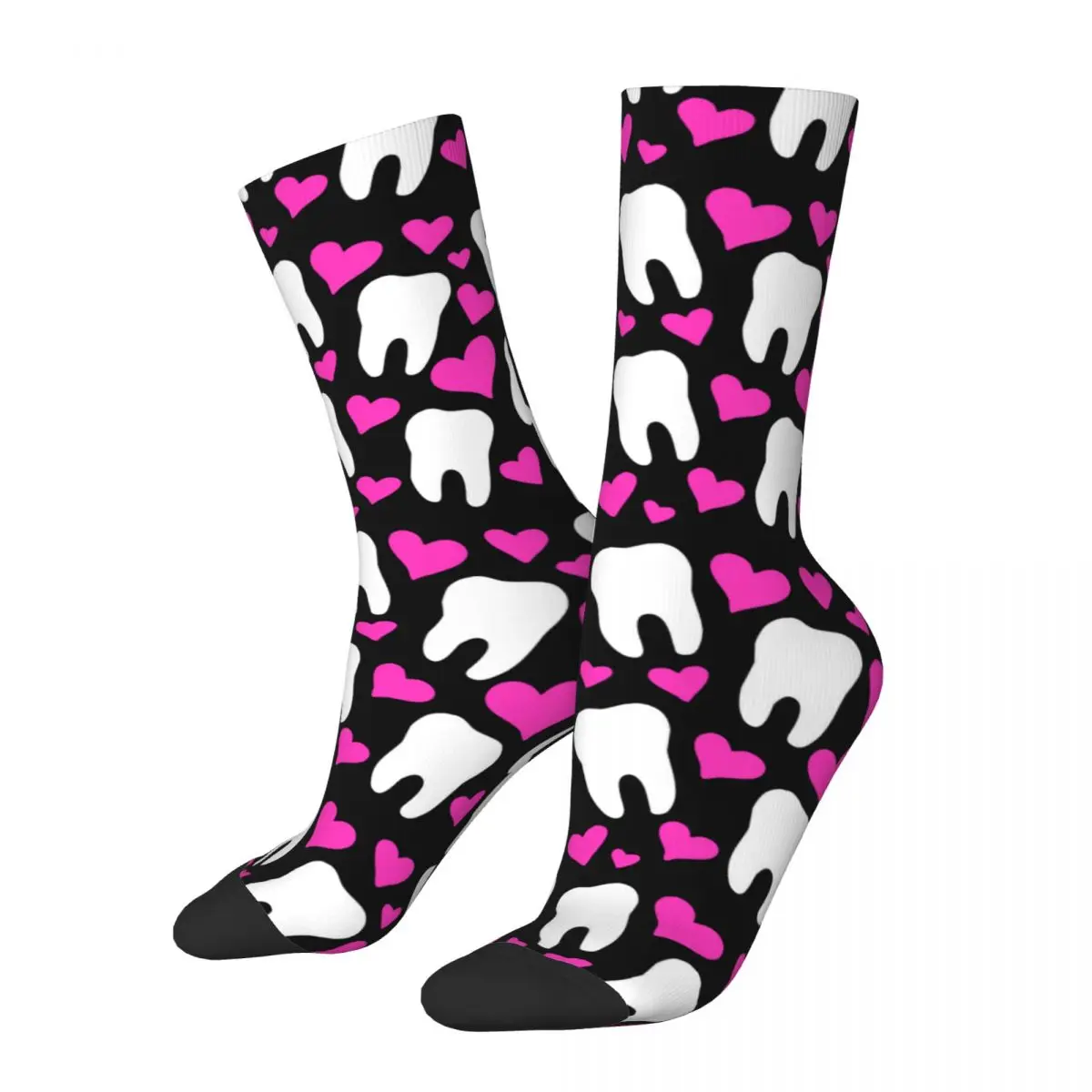 

Hearts And Teeth Socks Men's Women's Polyester Funny Happy Socks Harajuku Spring Summer Autumn Winter Socks Gift