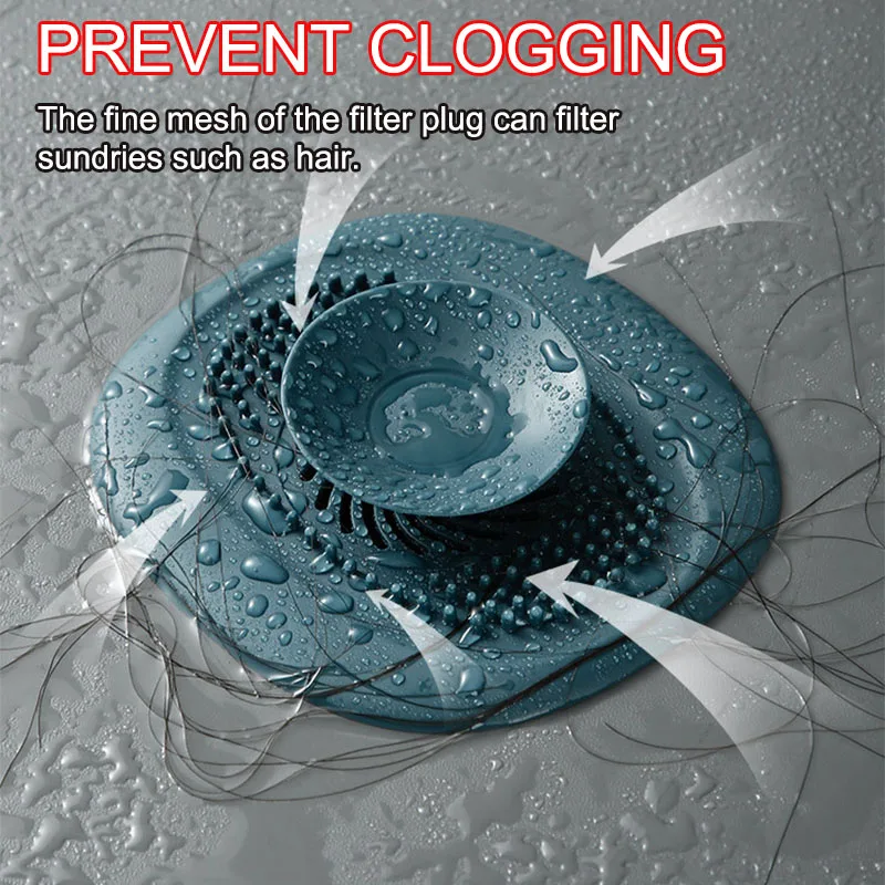 Rubber Sink Drain Strainer Hair Catcher for Bathroom Washbasin