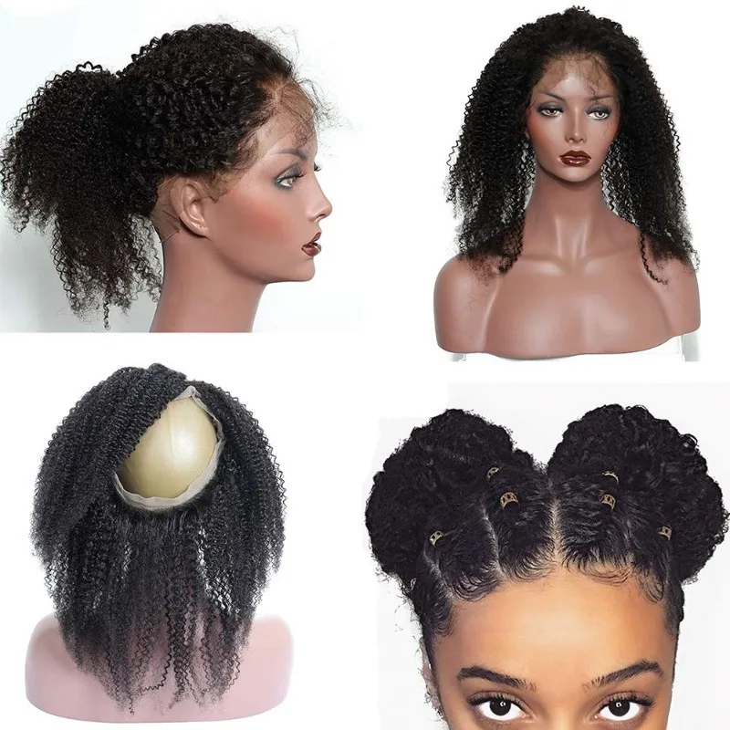 Afro Kinky 4b 4c Curly Pre Plucked 360 Lace Frontal Closure With Baby Hair Virgin Remy Human Hair 360 Lace Frontal Band Closure