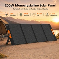 Panneau solaire pliable de 200W, portable, imperméable, monocristallin, chargeur solaire pour générateur solaire, camping-car, alimentation hors réseau en extérieur. 4