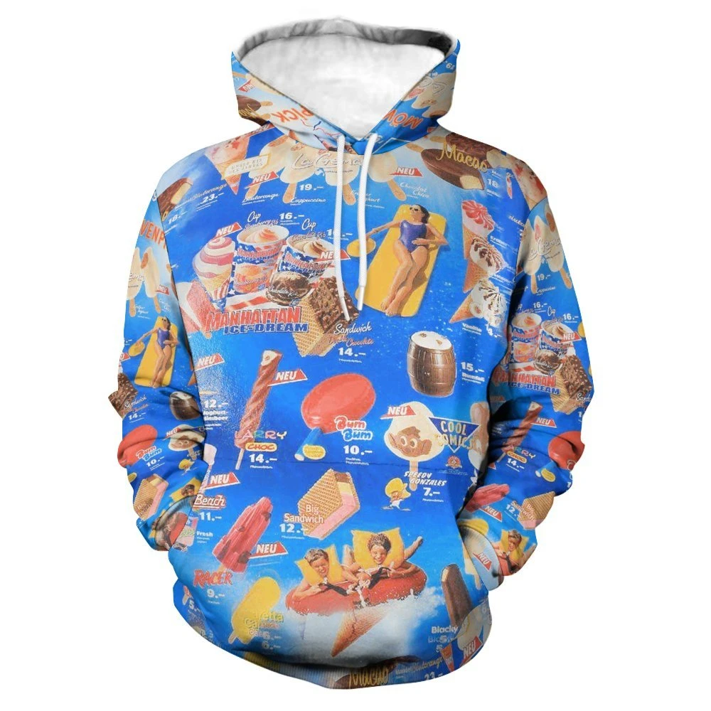 thumbnail image 1 of Sudadera con capucha Harajuku para hombre, estampado de helado en 3D, sudaderas casuales, sudaderas con capucha de gran tamaño y divertidas para primavera y otoño, jerséis de calle, 1 of 5