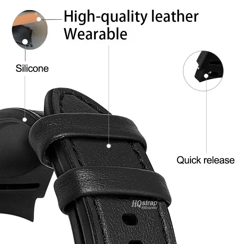 Silicone & Leather 20mm Watch Strap - Premium Two-Tone Design Bracelet