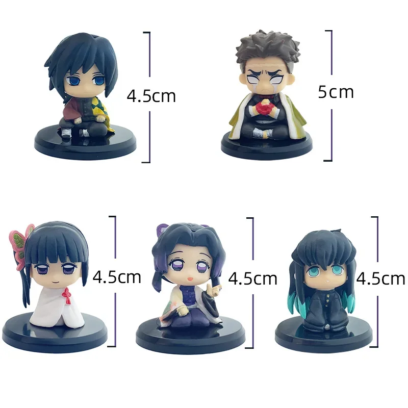 4cm Figuren Demon Slayer Obanai Miritsu Genya Tengen Tomioka Giyuu Shinobu Kanawo Gyoumei Muichirou Ornamente Mini-Modell Spielzeug-Set – Detail 10