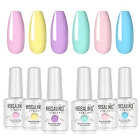 Rosalind 15ML Gel Nail Polish Set 6Pcs/set Cured With UV Lamp Base Top Matt Coat Set For Nail Art Design 2