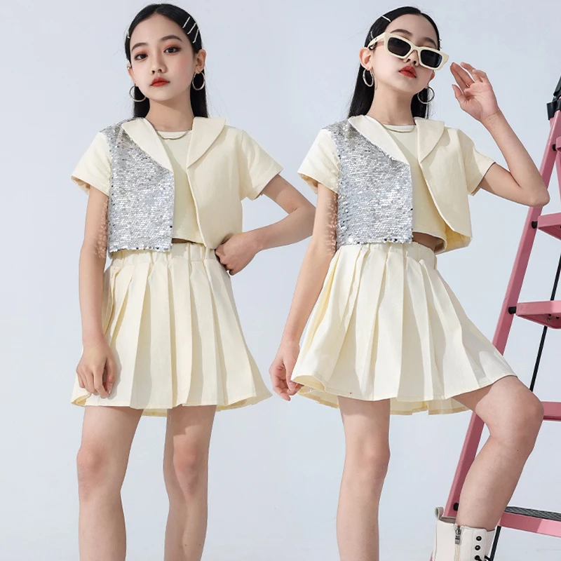 

Children'S Cheerleading Performance Kpop Outfits Girls Jazz Dance Costumes Kids Hip Hop Clothing Ballroom Dance Clothes DWY10068