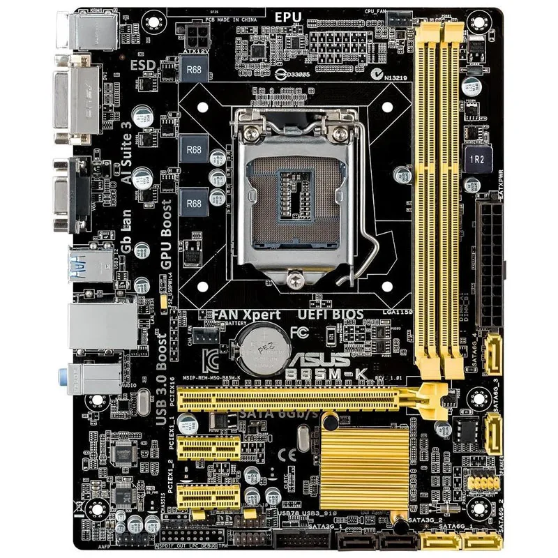 Usato Asus B85M-K Ddr3 Lga 1150 Intel B85 Desktop Motherborad
