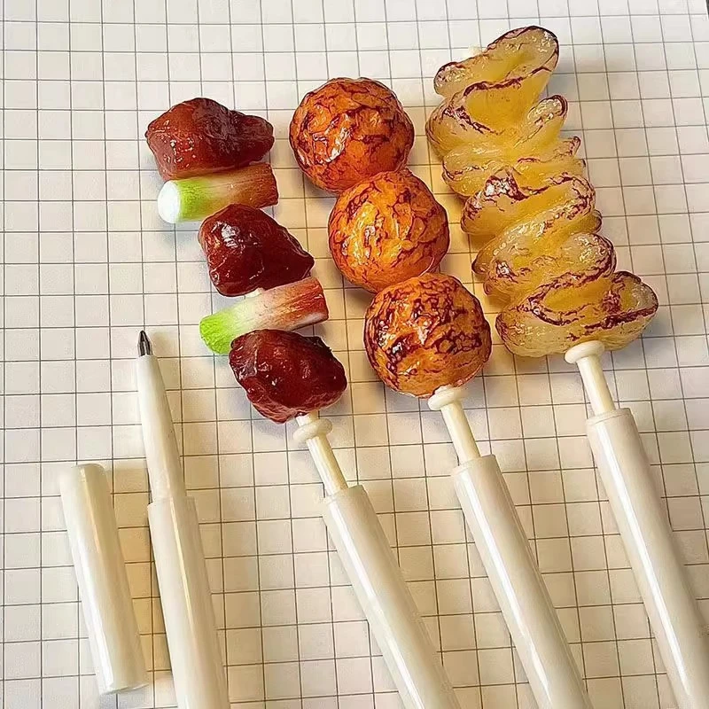 Simulated Grilled Skewers Lamb Skewers Ballpoint Pens Student Fun Stationery Creative Simulated Food Signature Pens