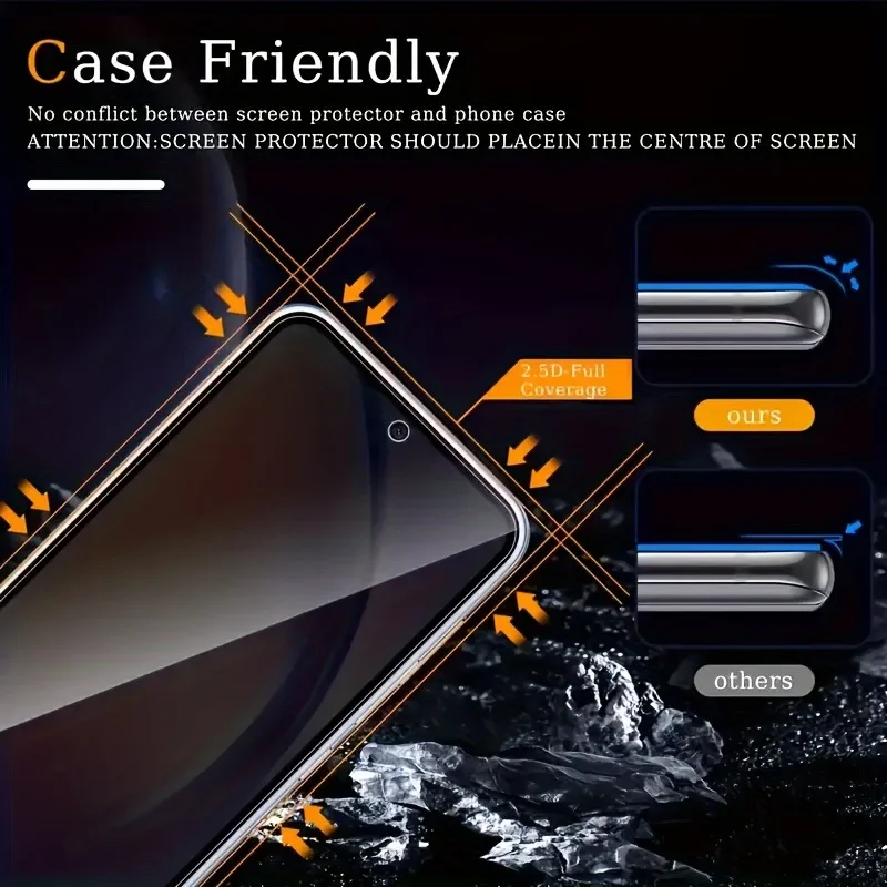 2-Pack Easy Installation Anti-Spy Tempered Glass Privacy Screen Protector