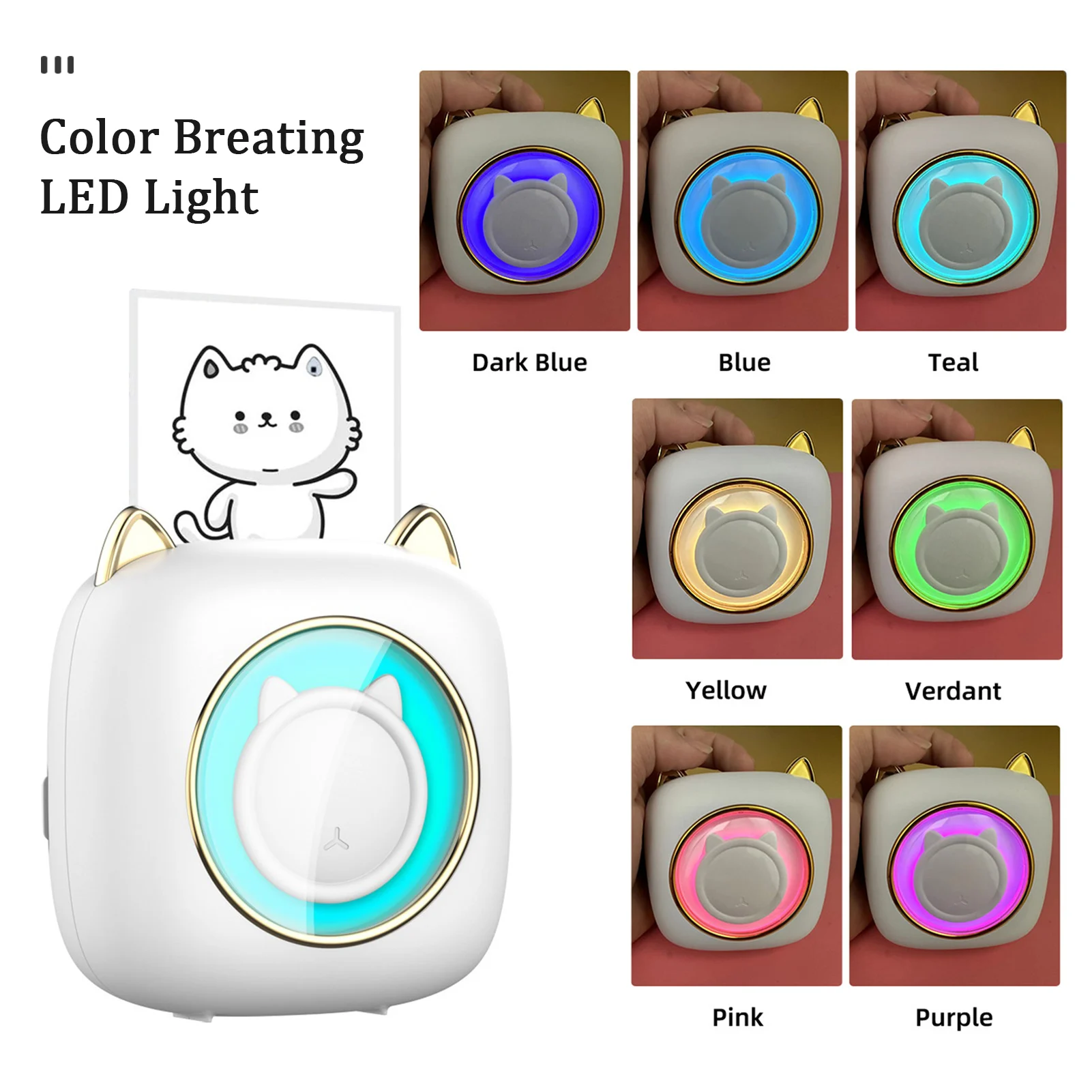 【New】C23 Portable Thermal Printer Machine Wireless Mini Pocket Printer BT Connection 203DPI for Kids Study Work Office