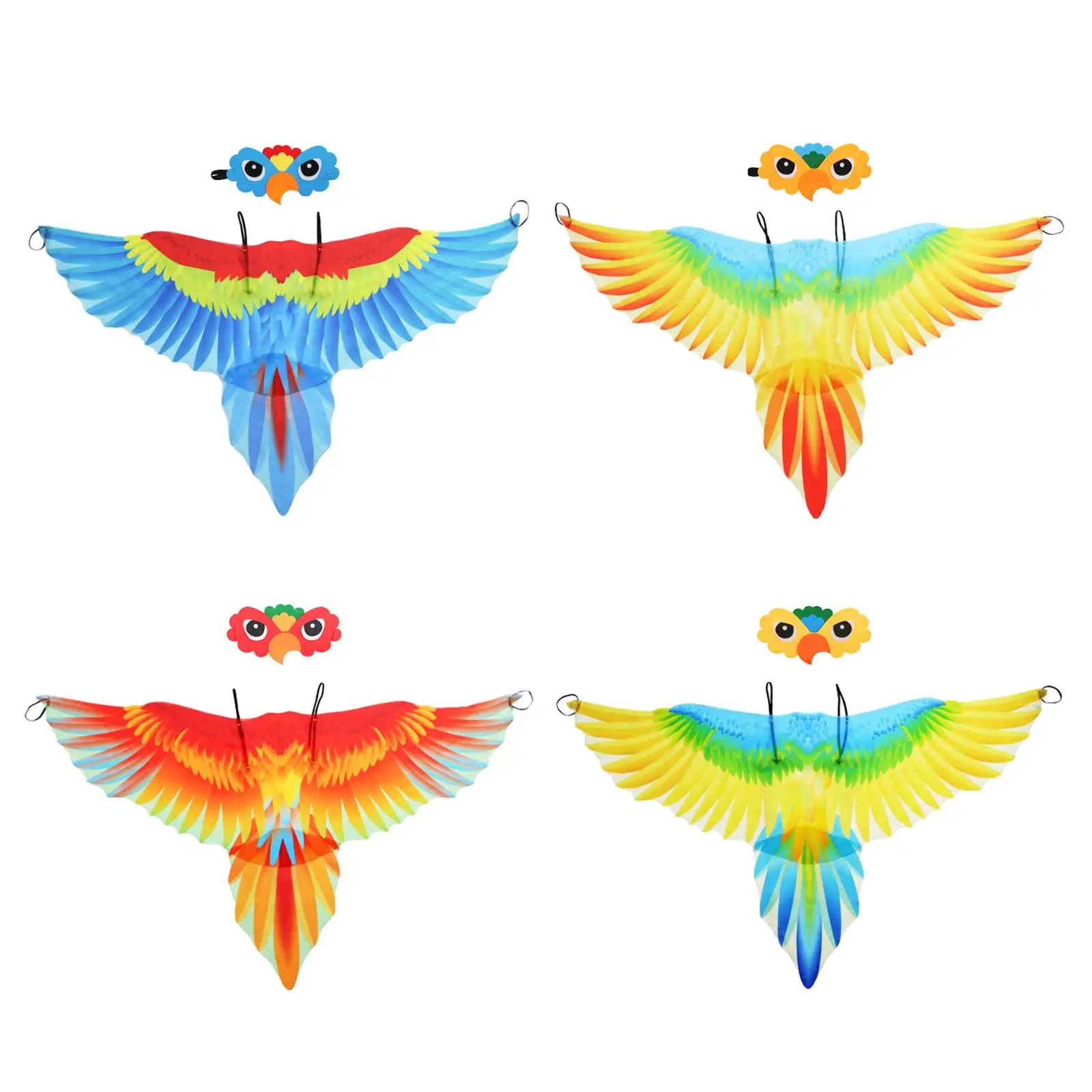 

Kids Bird Costume Set with Headband Parrot Wings Cape Dress up Shawl Cloak for Role Play Masquerade Performance Fancy Dress