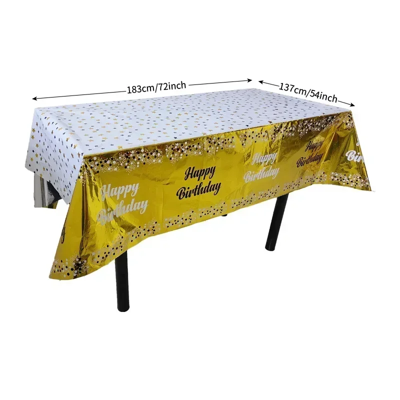 2pcs Waterproof Tablecloth Tablecloth Family Party Tablecloths Happy Birthday Themed Print Party Decoration