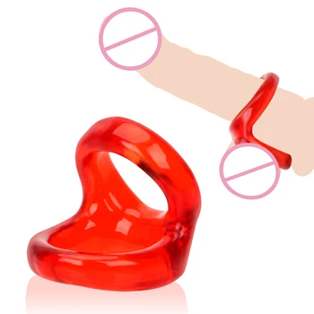 Reusable Cock Ring Silicone Dual Pleasure Penis Ring Male Delay Ejaculation Penis Stretcher Exercise Cockring Sex Toys for Men 3