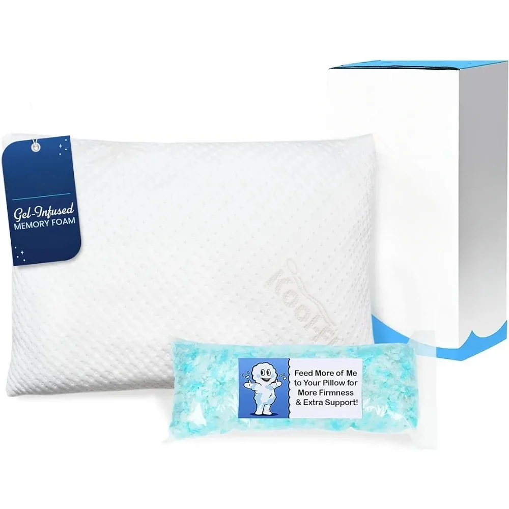 

Adjustable gel cooling pillow - for side orthopedic sleeping pillow, neck pillow, travel body hug, shredded memory foam pillow