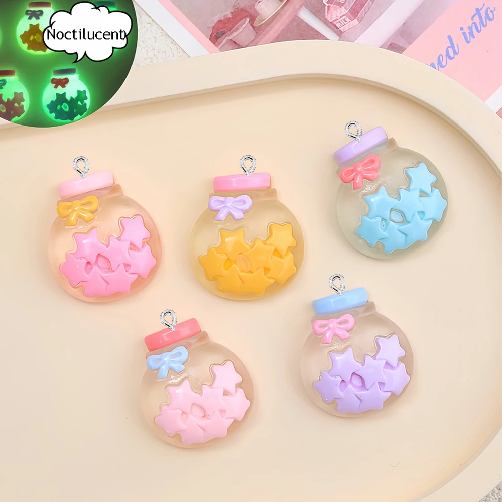 

10 шт. Серебристые Подвески в виде бутылки со звездами с плоским основанием для сережек, браслетов, шпильки, ювелирные изделия «сделай сам», подвески, аксессуары для украшения