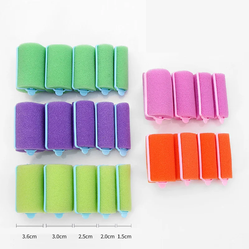 Description Picture 2 of item12PCS /Set Pink Soft Sponge Foam Cushion Hair Rollers Curlers Barber DIY Curls Hairdressing Tool DIY Home heatless wave formers