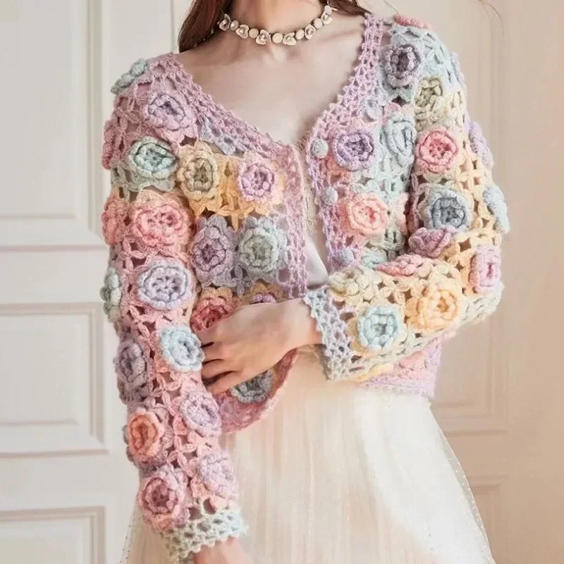 3D FLOWER LACE CARDIGAN