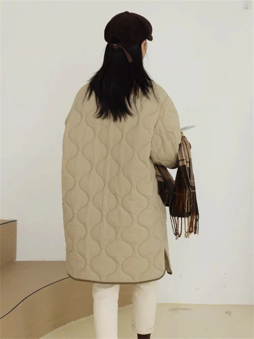 Lingge Down Cotton Jacket for Women in Winter, New Korean Version, Small and Medium Length Jacket With Cotton Jacket, 2023