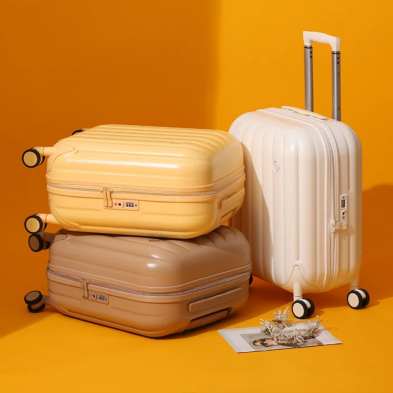 Hot New  ABS 20Inch 24Inch Trolley  Universal Wheel Zipper Travel Cabin Suitcase With Wheels Password Luggage Carrier