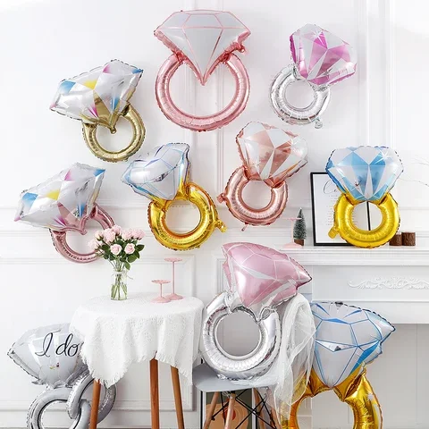 

Big Diamond Ring Foil Balloon Valentine's Day Wedding I DO Ring Globos Engagement Bridal Shower Anniversary Party Decorations