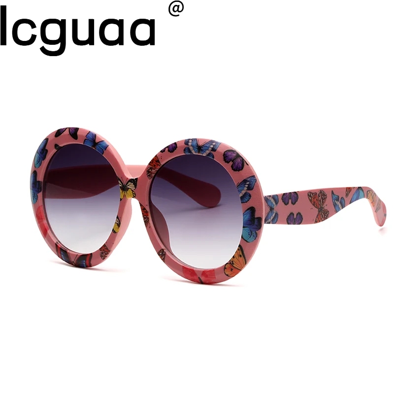 Oversized Round Sunglasses For Women And Men Retro Style Uv400_voghion.com