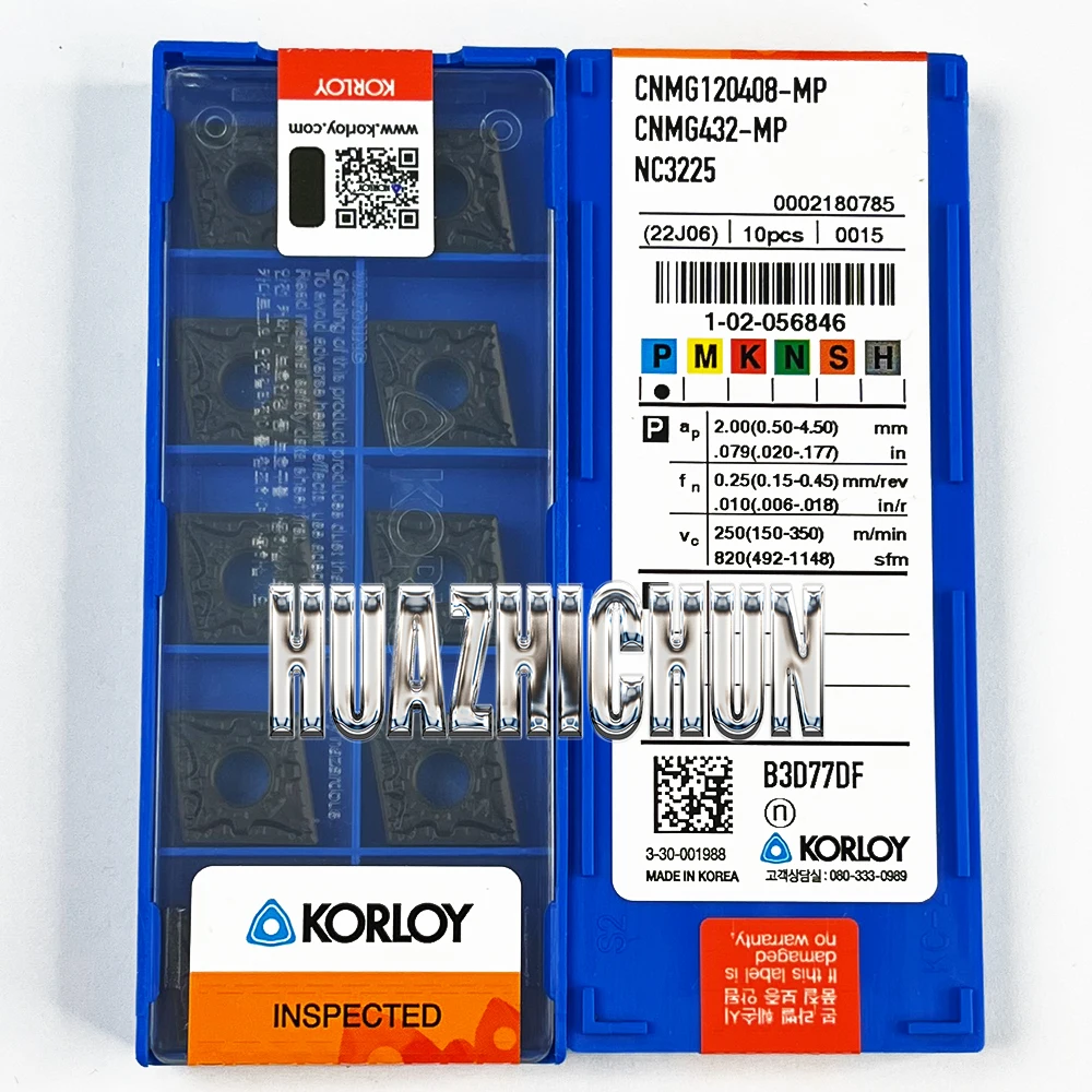 

HUAZHICHUN CNMG120408-MP NC3225 инструмент для наружной обточки, карбидные вставки для лезвия ЧПУ из нержавеющей стали