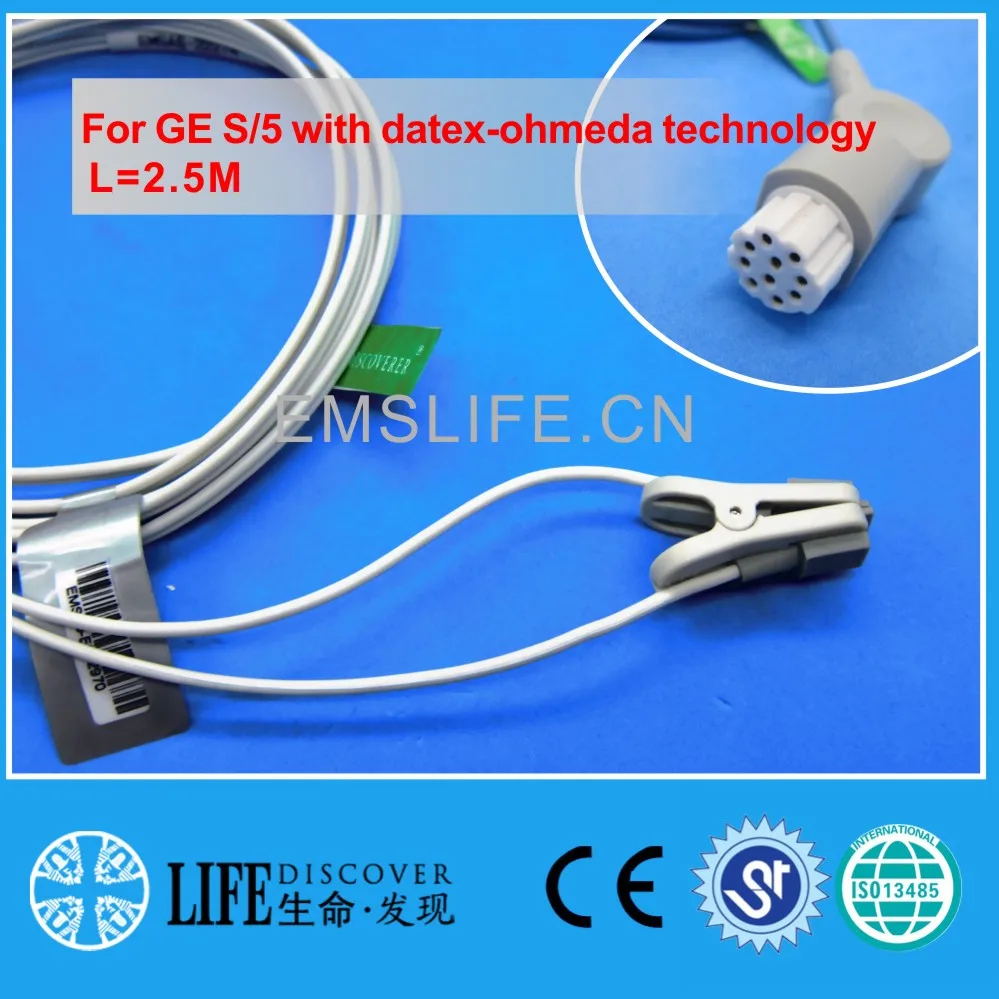

Reusable child ear clip spo2 sensor For GE S/5 with datex-ohmeda technology