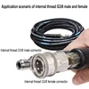 Stainless Steel G3/8 Pipe G1/2 High-pressure Water Gun Quick Connector 2
