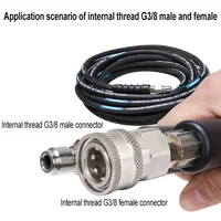 Stainless Steel G3/8 Pipe G1/2 High-pressure Water Gun Quick Connector 2