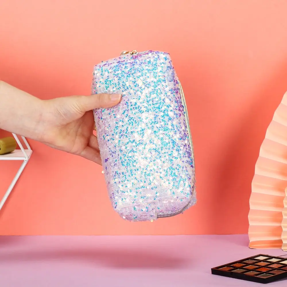 New Fashion Glitter High-capacity Makeup Bag Mermaid Sequin Pen Bag Cosmetic Storage Bag Lazy Makeup Zipper Pouch Handbags 4