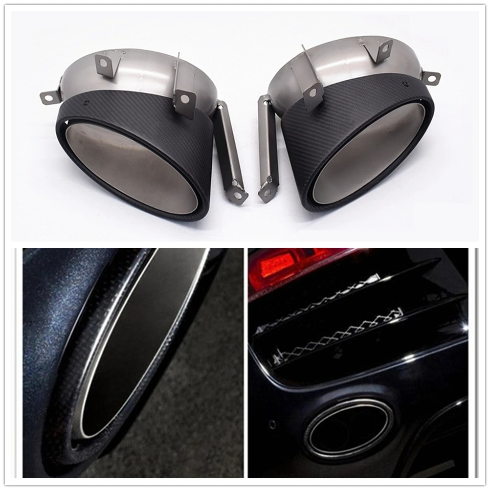 

Car Exhaust Tip Muffler Rear Air Vent Outlet Duct End Pipes Tailpipes For Audi R8 2010-2012