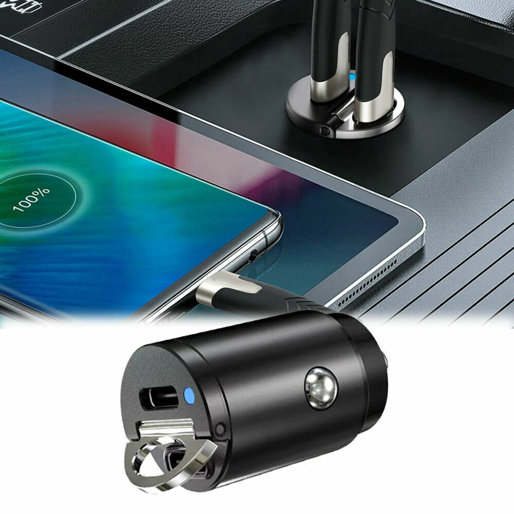 Mini Dual USB Type-C PD автомобильный адаптер зарядного устройства для  телефона 30W Аксессуары для быстрой зарядки Автомобильный Адаптер зарядного  устройства для телефона | AliExpress