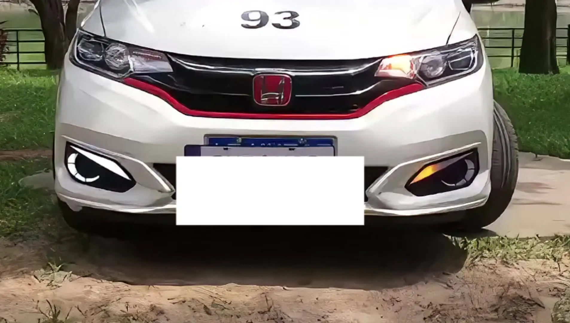 Для Honda Fit GK5 2018-2019 обновленный передний бампер светодиодный стиль Hawk Eyes